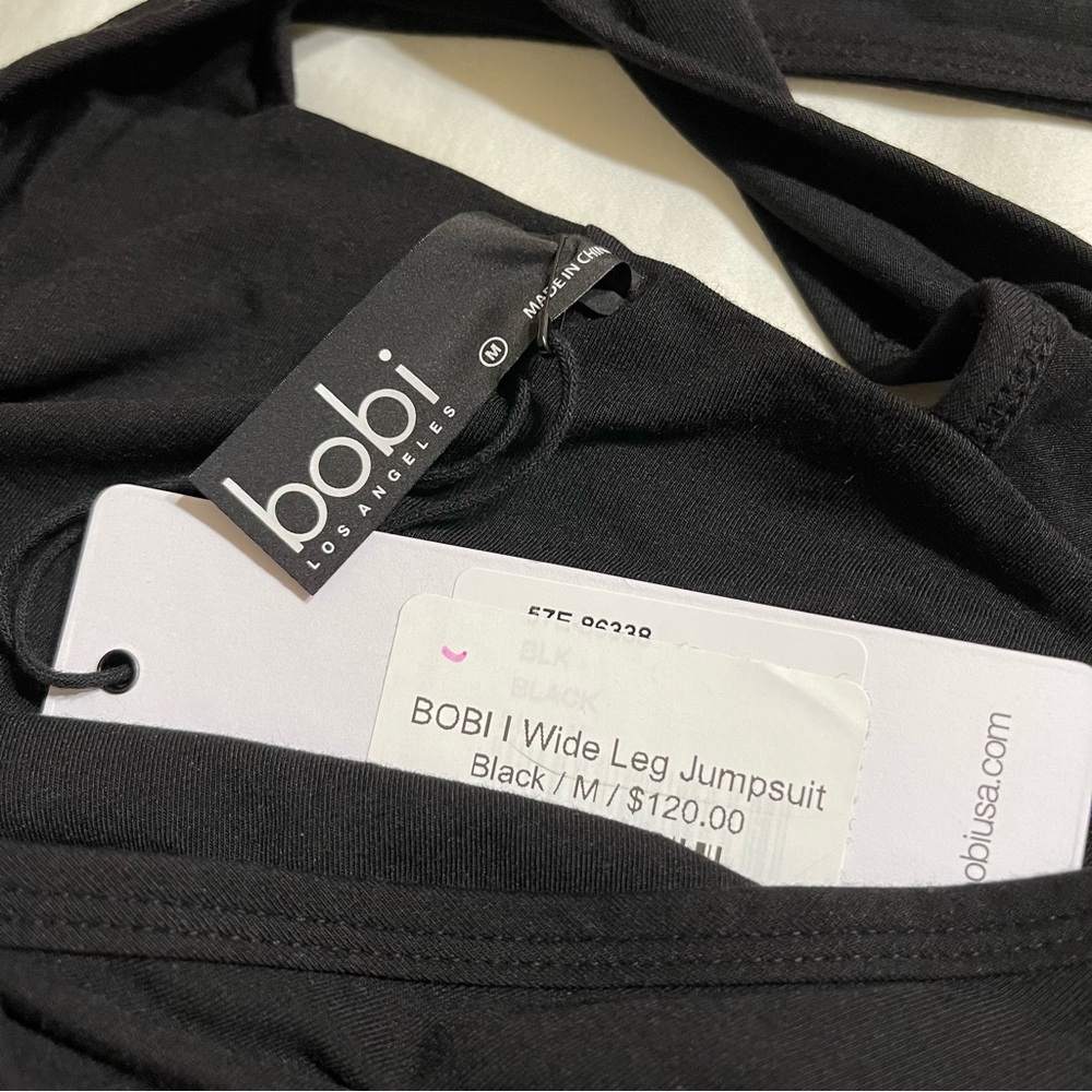 Bobi Black Cross-Back Wide Leg Jumpsuit - Picture 5 of 12